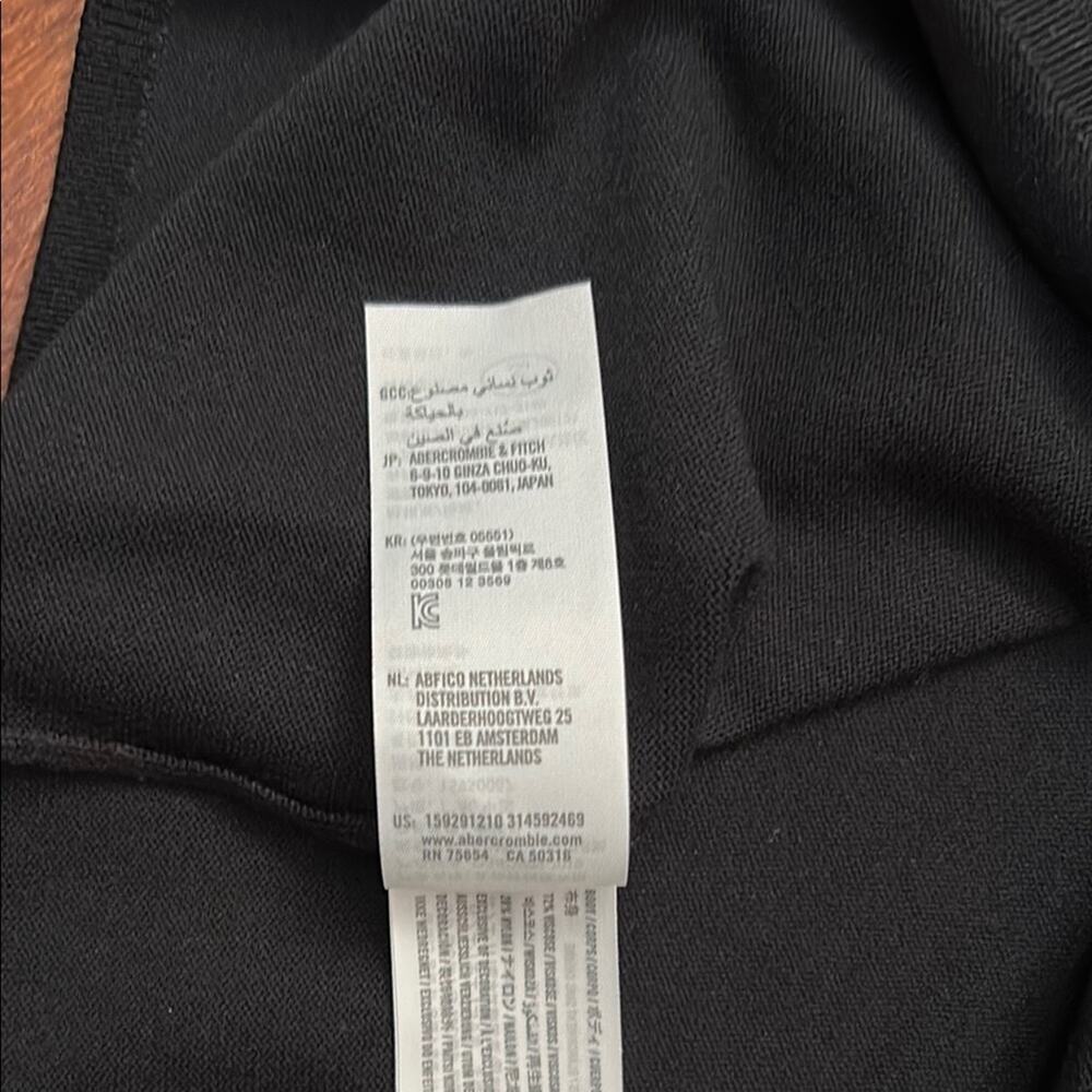 Abercrombie & Fitch Black Long Sleeve Knit Dress, Side Cinched, Size Small Tall - Picture 9 of 9